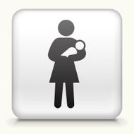 Square Button with Mother Holding Baby