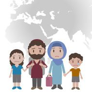Refugee family image illustration N3