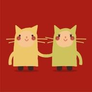 kids with cats costumes