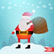 Santa Claus with gift bag