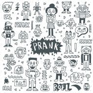 Prank Doodle Set Wacky Funny Characters