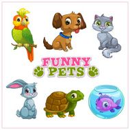 Funny cartoon pets collection