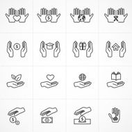 Vector give and charity icon set