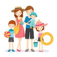 Happy Family With Summer Trip