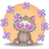 Cat with flowers N7