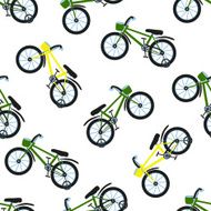 Seamless bicycle pattern Kids bikes Vector illustration