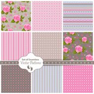 Set of seamless vector patterns in pastel colors