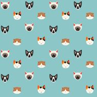 Cute cats vector pattern N6