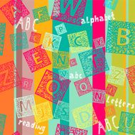 Seamless background with letters and lines