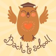 Back to school Card with an owl N3