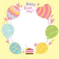 Happy Birthday card background with balloons