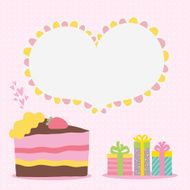 Happy Birthday card background with cake N8