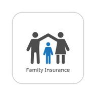 Family Insurance Icon Flat Design