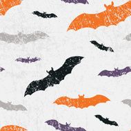 Vector seamless halloween pattern with bats Grunge style