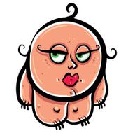 Funny coquette girl cute woman icon vector illustration N2