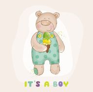 Bear with Ice Cream - Baby Shower or Arrival Card