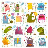 Fun Cute Cartoon Monsters for Kids Design Collection