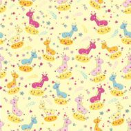 Cute baby seamless pattern with giraffe