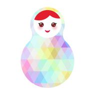 Russian dolls matryoshka with bright rhombus rainbow pastel colors Vector