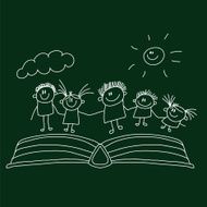 Vector seamless pattern Kids school and education N266