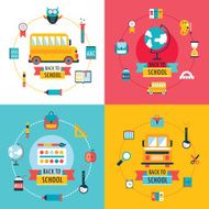 Welcome back to school Education banner set Flat Design
