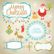 Set of Christmas decorative elements