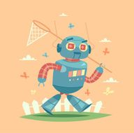 Cartoon robot character N4