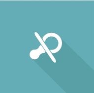 baby pacifier symbol with long shadow