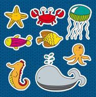 marine animals stickers