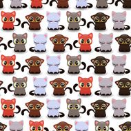 Seamless pattern with cute little kittens N2