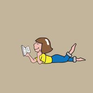 Girl reading on floor