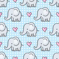 baby elephant seamless pattern cartoon