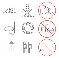 Icons for swimming pools