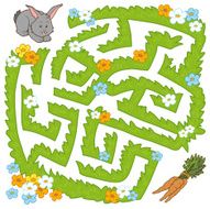 Maze game help bunny get to the carrot