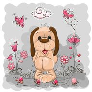 Dog with flowers N10