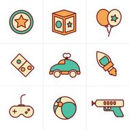 Icons Style toy icons mono vector symbols