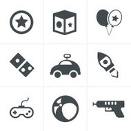 toy icons mono vector symbols