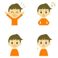 Girl joyful angry weep