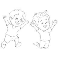 Cute cartoon boys Drawing style