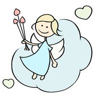 happy cupid flying on cloud N2