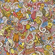 Cartoon vector doodles children seamless pattern N2