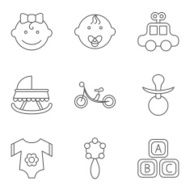 Baby related flat vector icon set N8