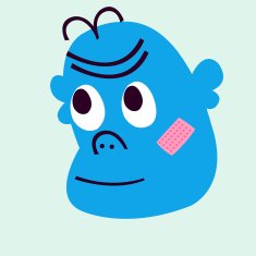 Blue brat child character
