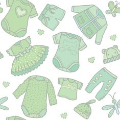 Seamless pattern baby clothes