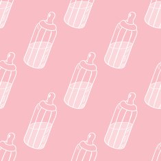 Bottle of milk seamless pattern N2