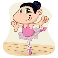 Character child ballet dancing