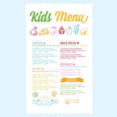 Kids menu N34 free image download