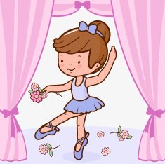 Ballerina girl dancing on stage