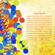 Festive abstract background with yellow serpnatinom and confetti