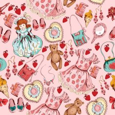 Little girl accessories seamless pattern